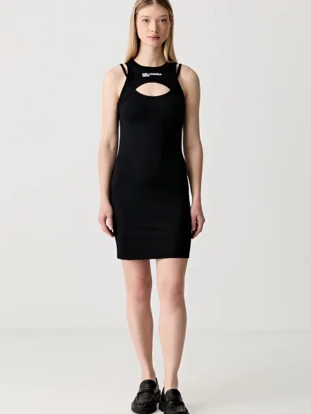 Karl Lagerfeld Jeans rochie cu vâscoză negru