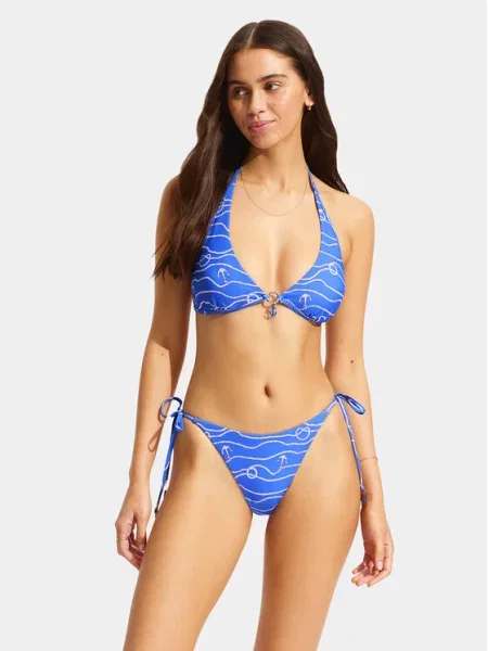Seafolly Góra od bikini Set Sail niebieski