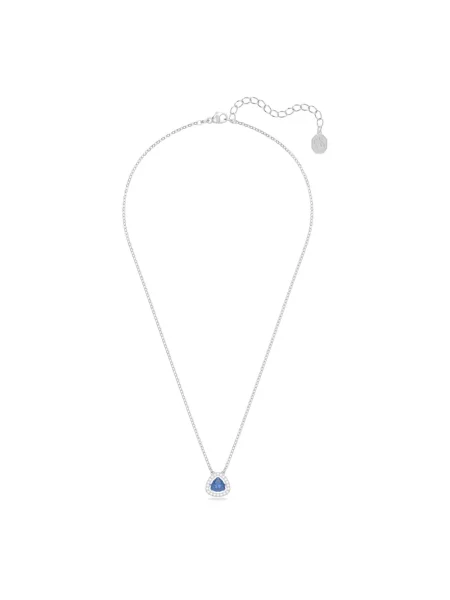 Lniany naszyjnik Swarovski szary