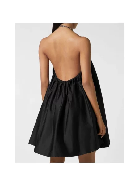 Sukienka Philipp Plein dzwony z dekoltem halter czarna