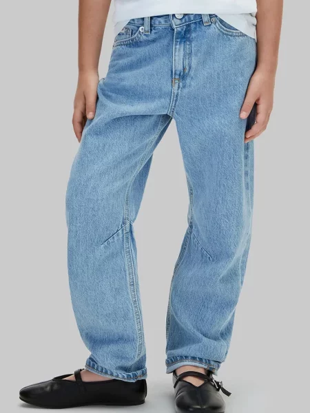 Calvin Klein Jeans blugi straight pentru copii Barrel leg albastru