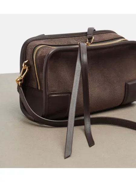 Top Loewe din piele de căprioară maro