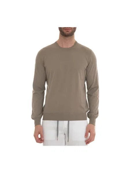 Sweter Gran Sasso z okrągłym dekoltem beżowy