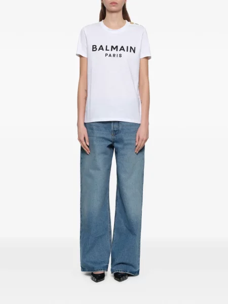 Tricou Balmain cu imagine alb