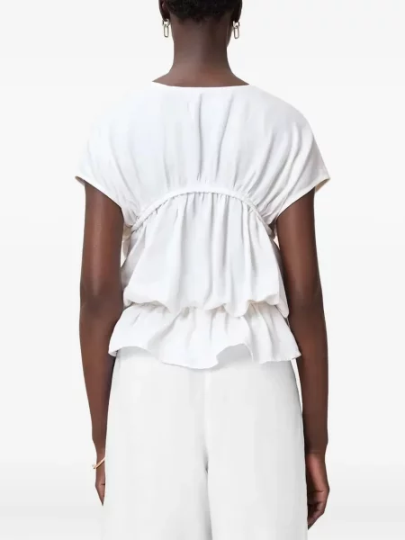 Top Allsaints cu volane alb