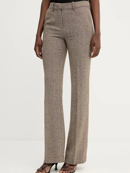 Ermanno Scervino pantaloni evazati high waist maro