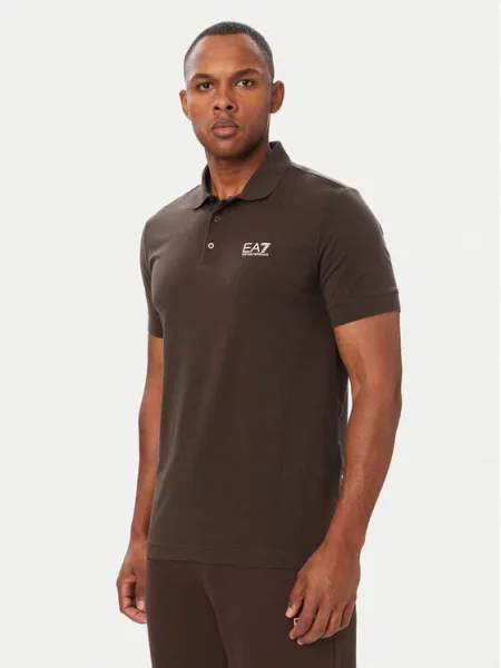 Emporio Armani Polo PJVQZ ciemny brązowy