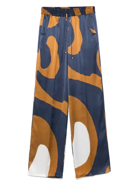 Pantaloni Kiton cu imagine cu imprimeu abstract albastru