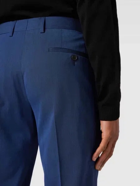 Spodnie do garnituru o kroju slim fit z dodatkiem S.oliver Black Label niebieskie