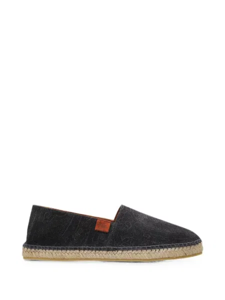 Espadrile Etro din piele de căprioară cu model paisley negru