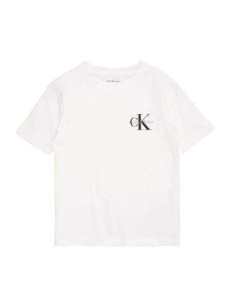 Calvin Klein Jeans Tričko světle šedá / černá bílá