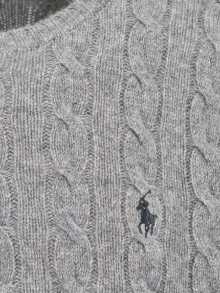 Matlasat tricou polo Polo Ralph Lauren de lână cu decolteu în V albastru