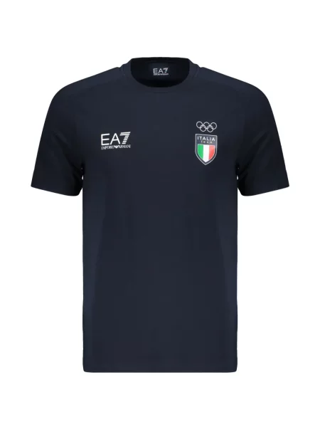 Raštuotas marškinėliai Ea7 Emporio Armani mėlyna