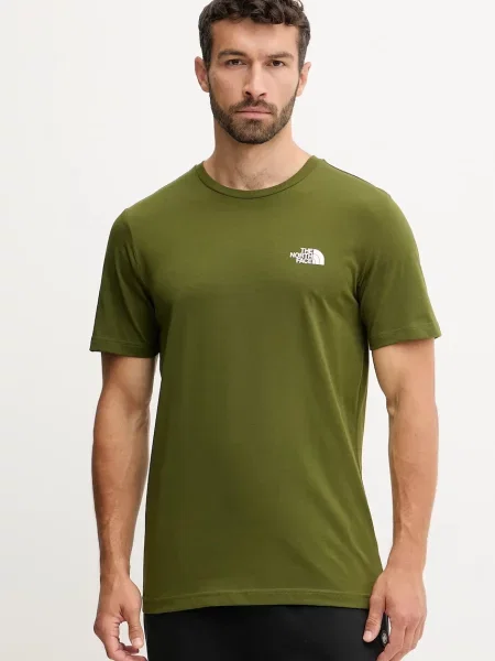 Тениска The North Face Simple Dome с принт зелено