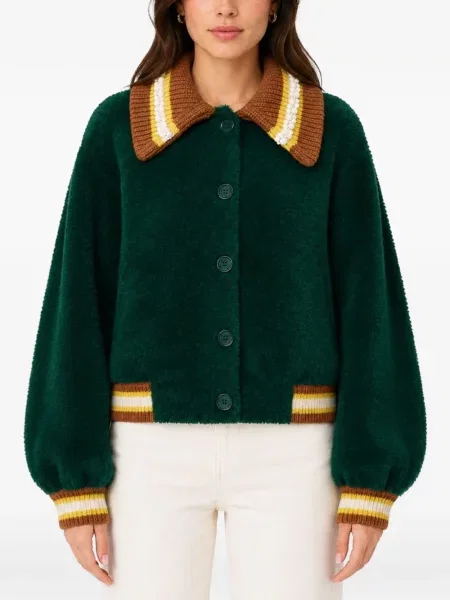 Gulerat geacă Essentiel Antwerp cu blană verde