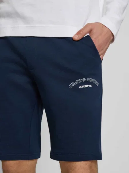 Szorty dresowe z nadruk z logo model GORDON' Jack & Jones granatowe