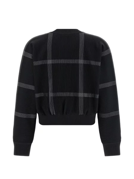 Кариран пуловер Pleats Please Issey Miyake черно