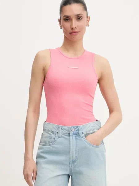 Tommy Jeans τοπ γυναικείο ροζ