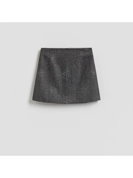 Reserved Miniszoknya gyapjúkeverékből világos szürke