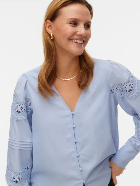 VERO MODA Bluză VMTHEA deschis albastru