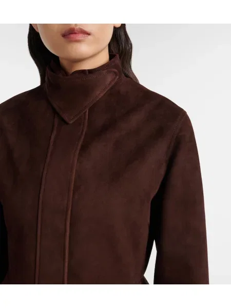 Geacă Alaïa din piele de căprioară maro