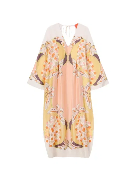 Sukienka w kwiaty La Doublej w kwiatki z nadrukiem różowa