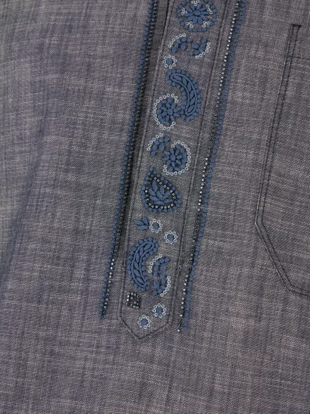 Къс риза Fendi с пейсли десен синьо