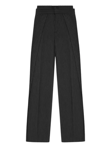 Pantaloni Manière De Voir din satin cu dungi negru