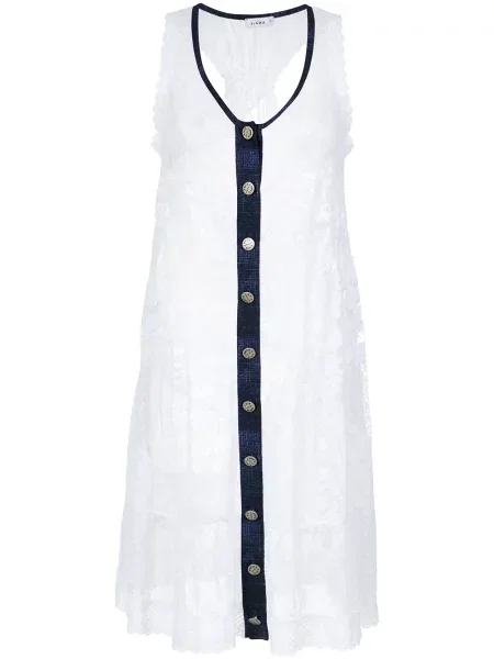 Rochie Amir Slama din dantelă de costum alb