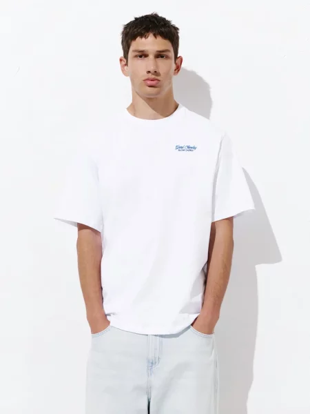 Pull&Bear Tričko modrá / žltá / zelená biela