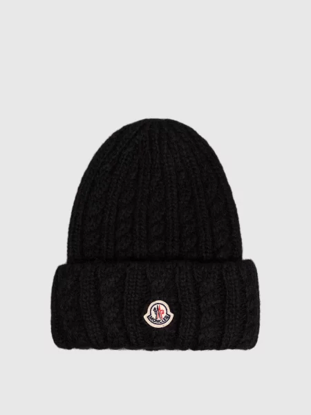 Шапка з вовною альпаки Moncler чорна