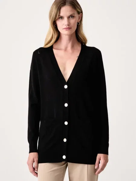 Fracomina cardigan pentru femei cu vâscoză negru