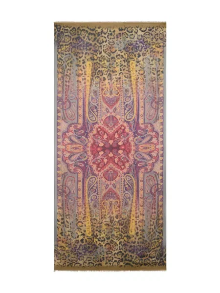 Fular Etro cu imprimeu animal print maro