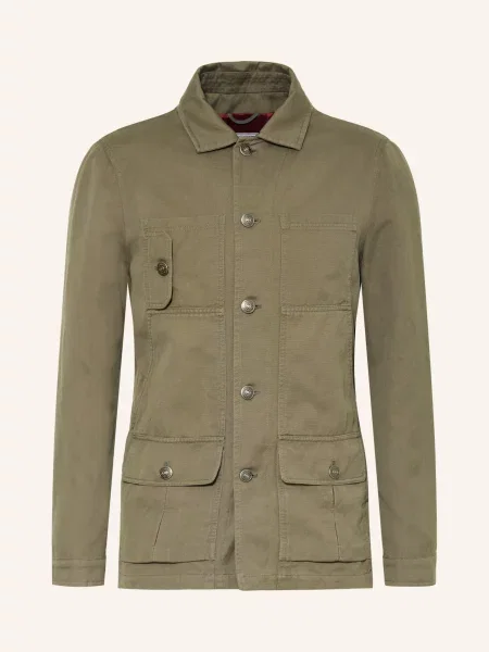 Brunello Cucinelli Bunda S Lněným Vzorem khaki