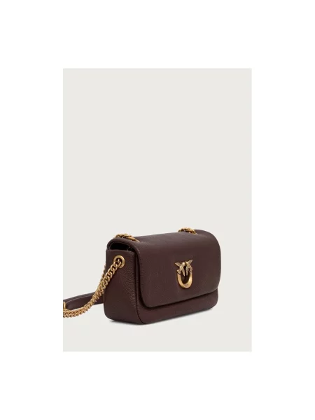 Pinko crossbody kabelka dámska kožená hnedá
