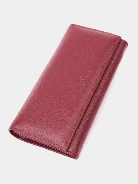 Кожаный кошелек St Leather Accessories бордовый