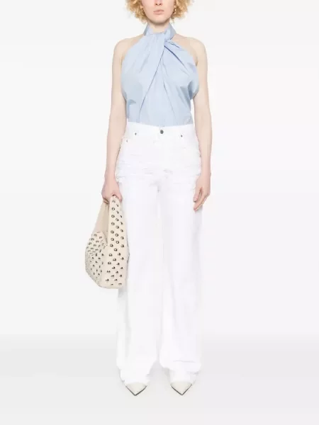 Blugi Stella Mccartney rupți alb