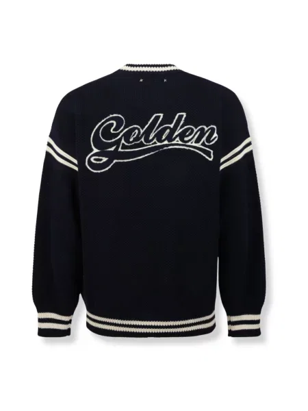 Dzianinowy sweter Golden Goose niebieski
