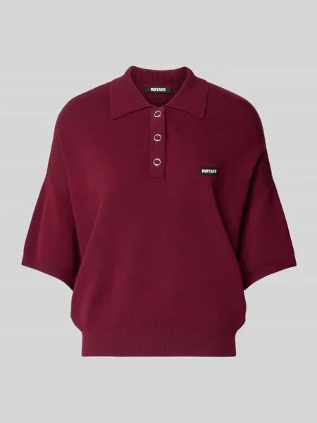 Krótki dzianinowy polo o kroju boxy fit Rotate