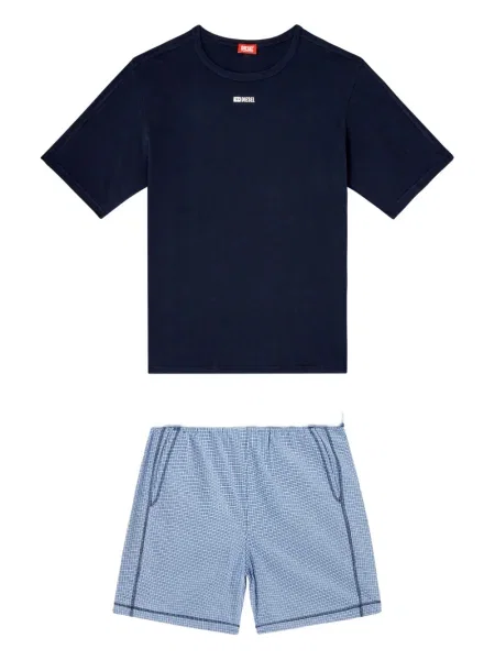 Pijamale Diesel în carouri albastru