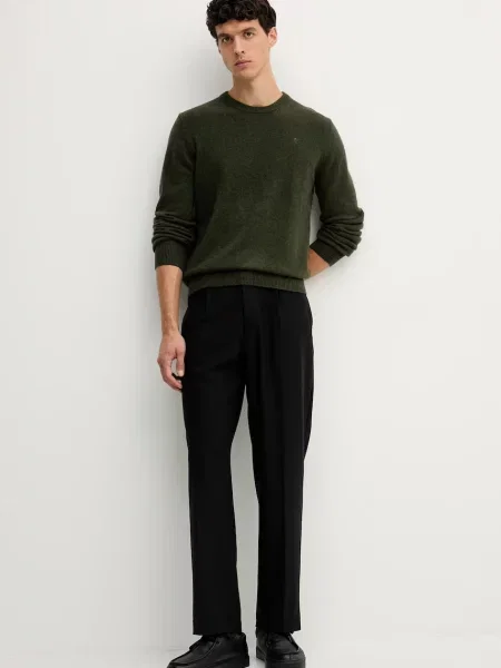 Шерстяной свитер Hackett London зеленый