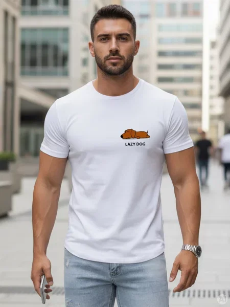 T-shirt z minimalistycznym nadrukiem Dstreet biały