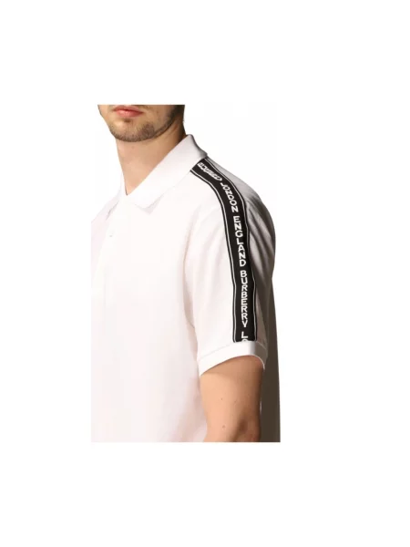 Koszulka polo Burberry z krótkim rękawem biała