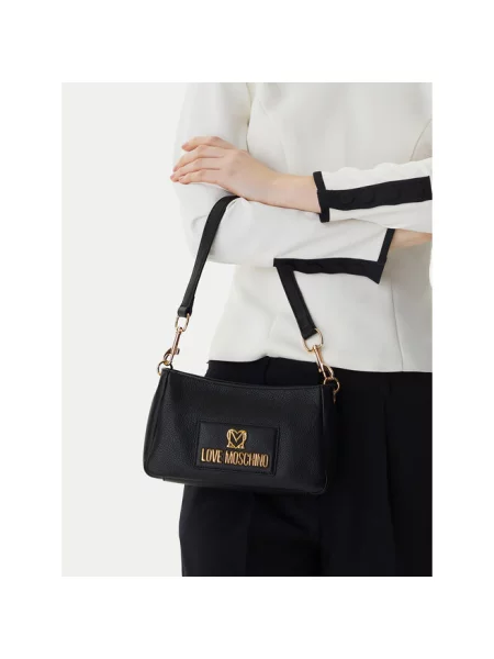 Love Moschino torebka skórzana czarna