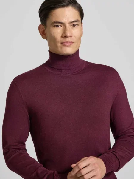 Sweter z golfem o kroju slim fit z mieszanki z prążkowanymi ściągaczami Mcneal
