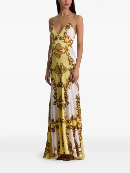 Rochie maxi Alice + Olivia cu imagine galben