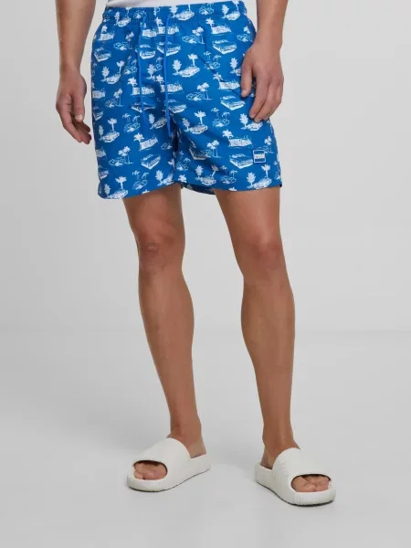 Urban Classics Plavecké šortky modrá bílá