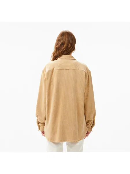 Lacoste Loose Fit Koszula brązowa