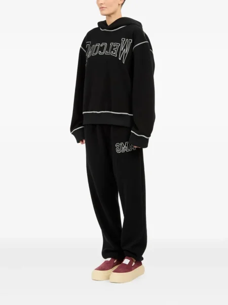 Hanorac cu glugă Mm6 Maison Margiela cu broderie negru