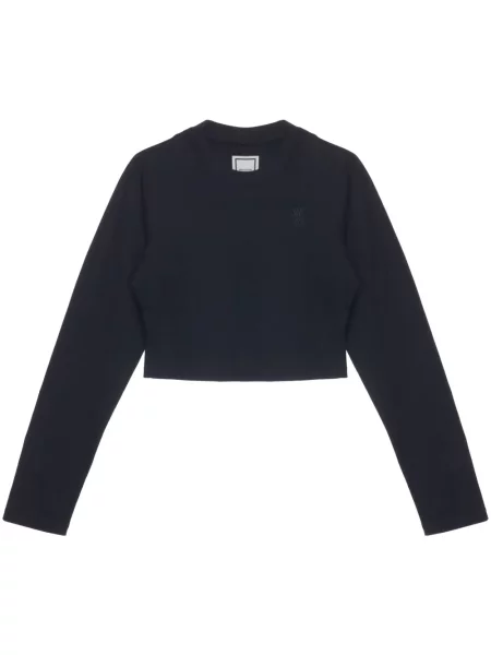 Decupat tricou Wooyoungmi cu broderie negru